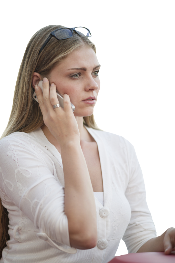 A lady talking on the phone